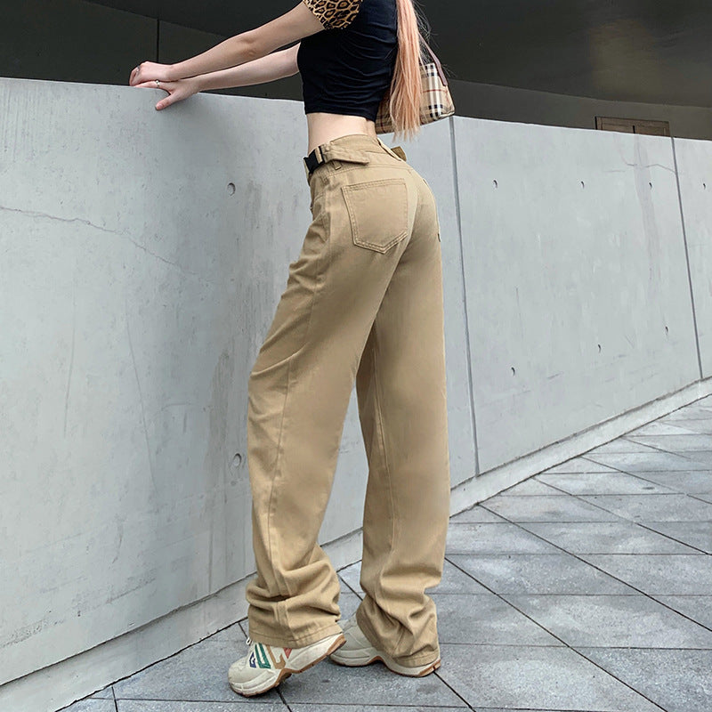New Loose High-waist Straight-leg Casual Pants
