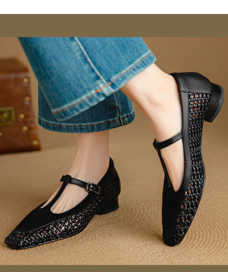 Mid Heel Authentic Leather Silver Mary Jane Shoes Sandals New