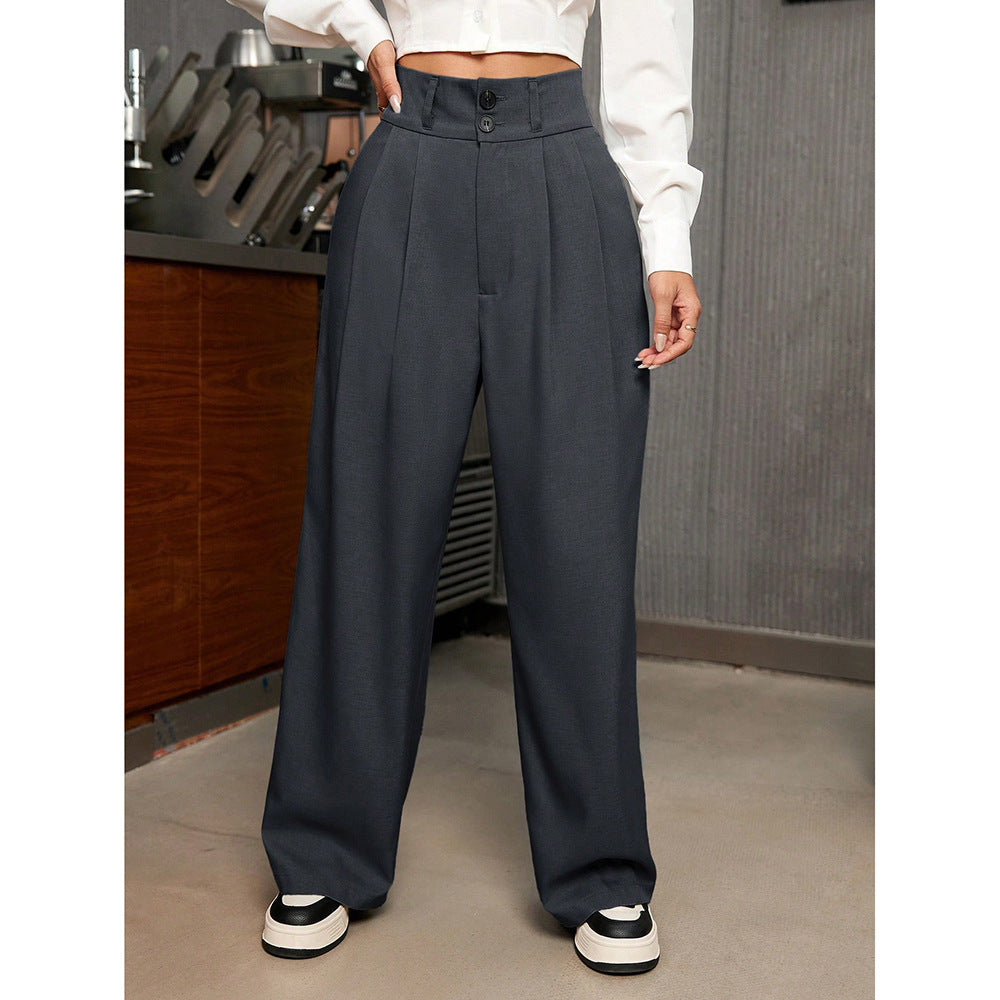 High-grade Straight Trend Draping Design Pants