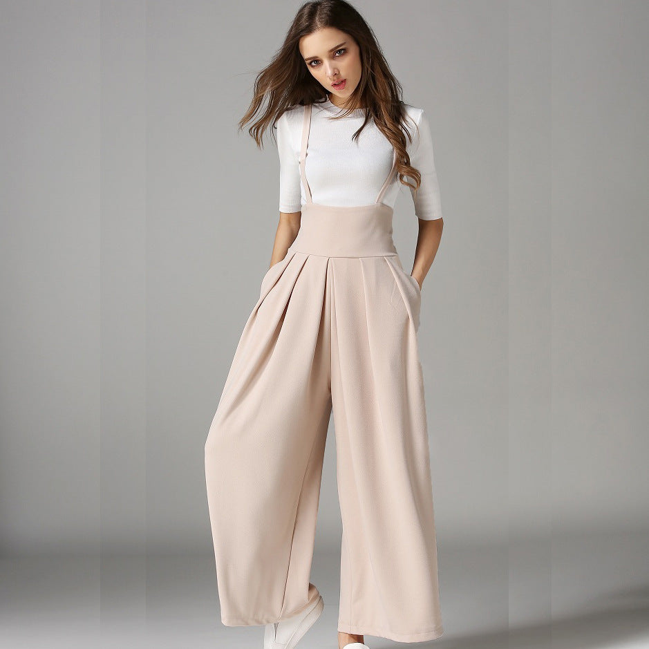 Long String High Waistband Wide Leg Pants