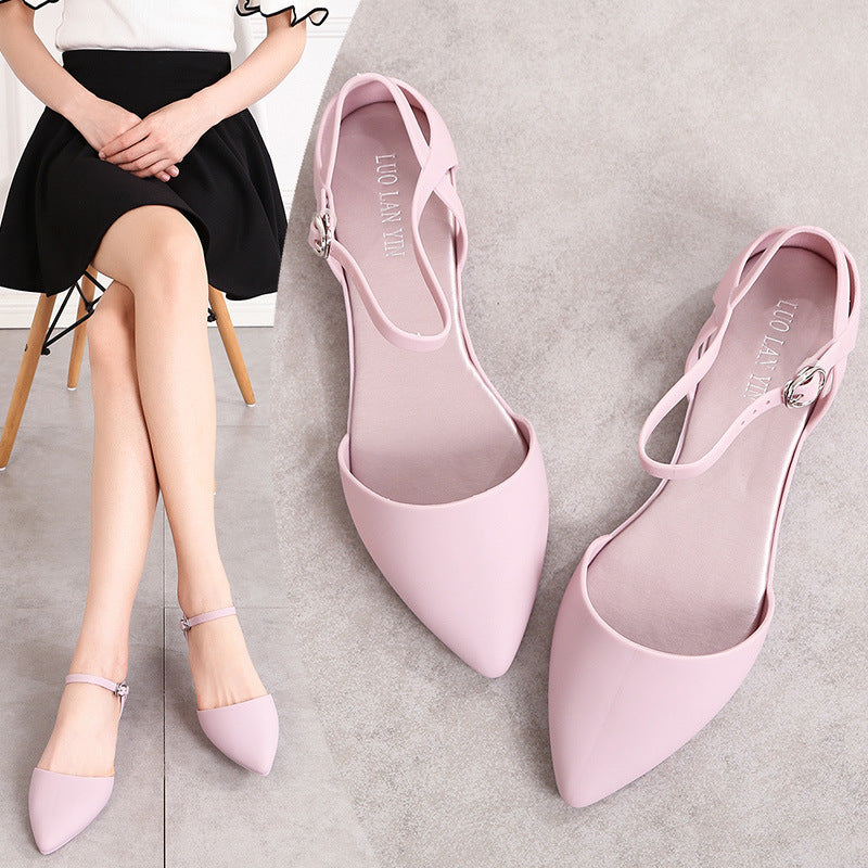 Korean Style Baotou Sandals Female Summer Flat Jelly