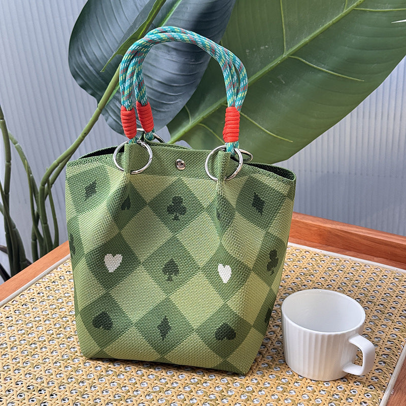 Knitted Buckle Bag Portable Large Capacity