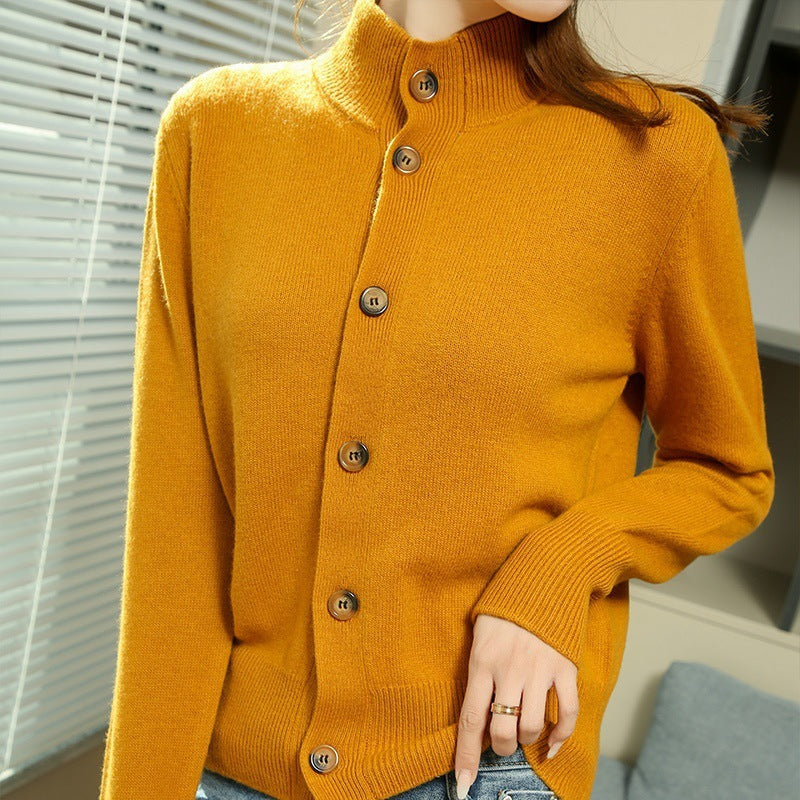 Spring And Autumn New Imitation Wool Knitted Cardigan Jacket Women