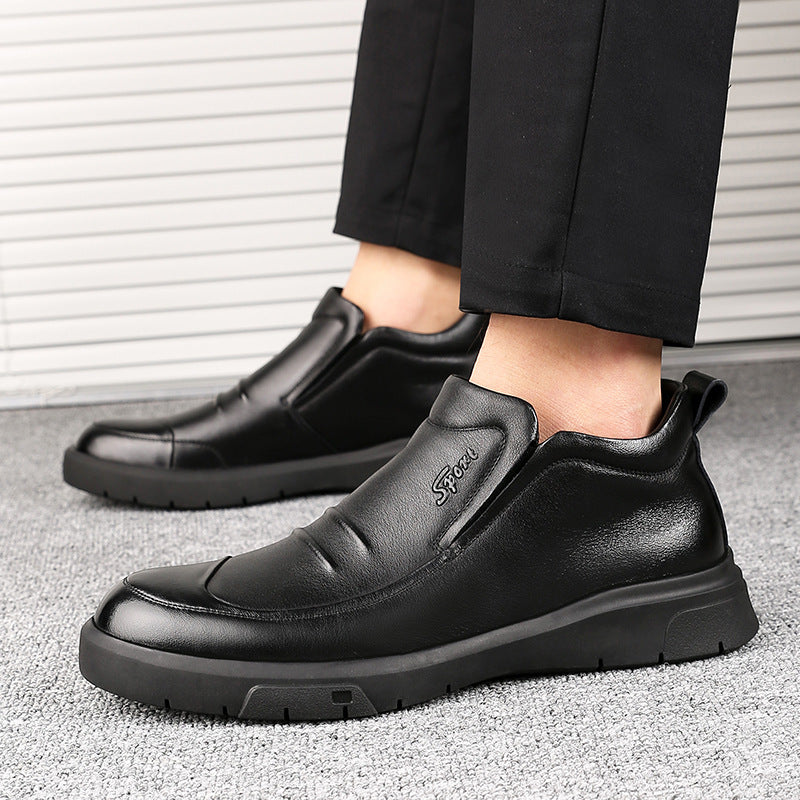 Fashion Men's Casual Wear-resistant Cowhide Shoes