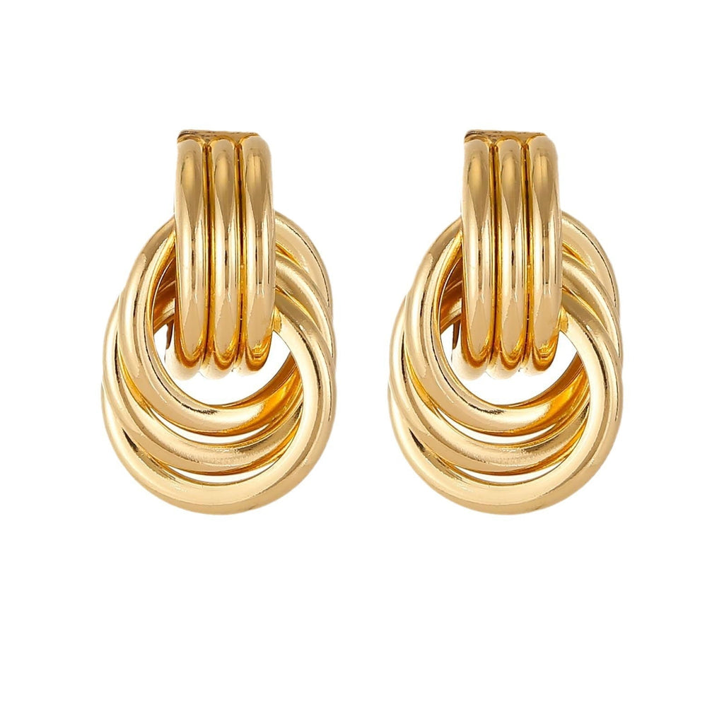 Brass 14K Gold Declaration Geometric Earrings
