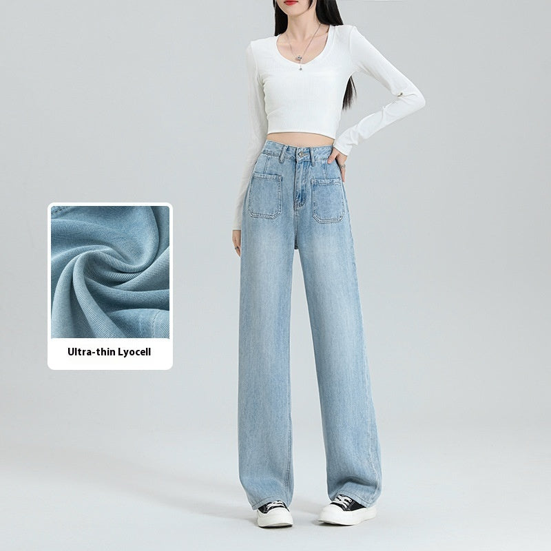 Ultra-thin Series Tencel Lyocell Wide-leg Pants