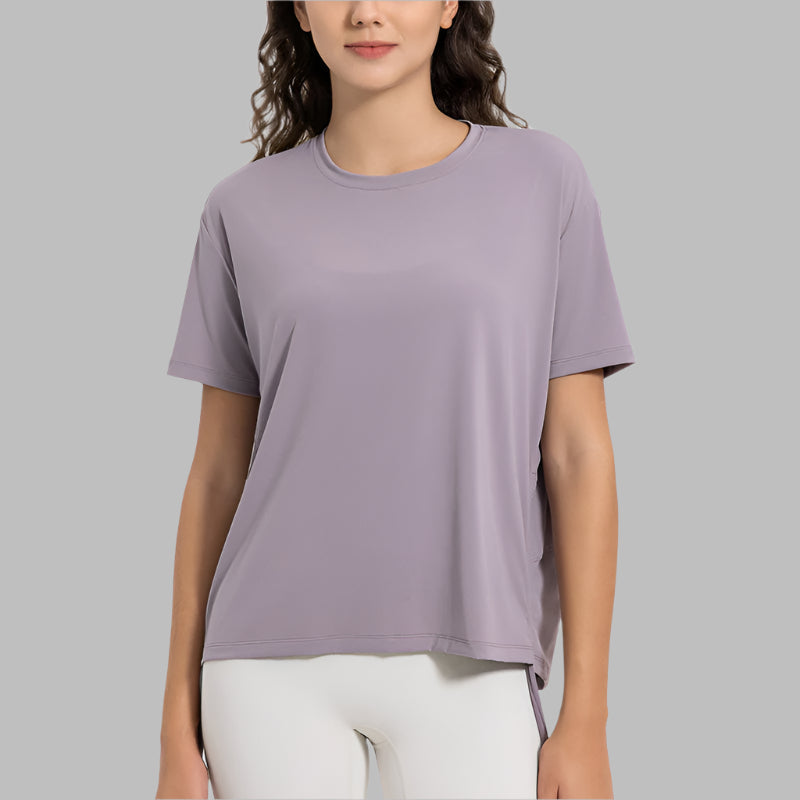 Women's Side Drawstring Yoga Clothes Casual Short Sleeve