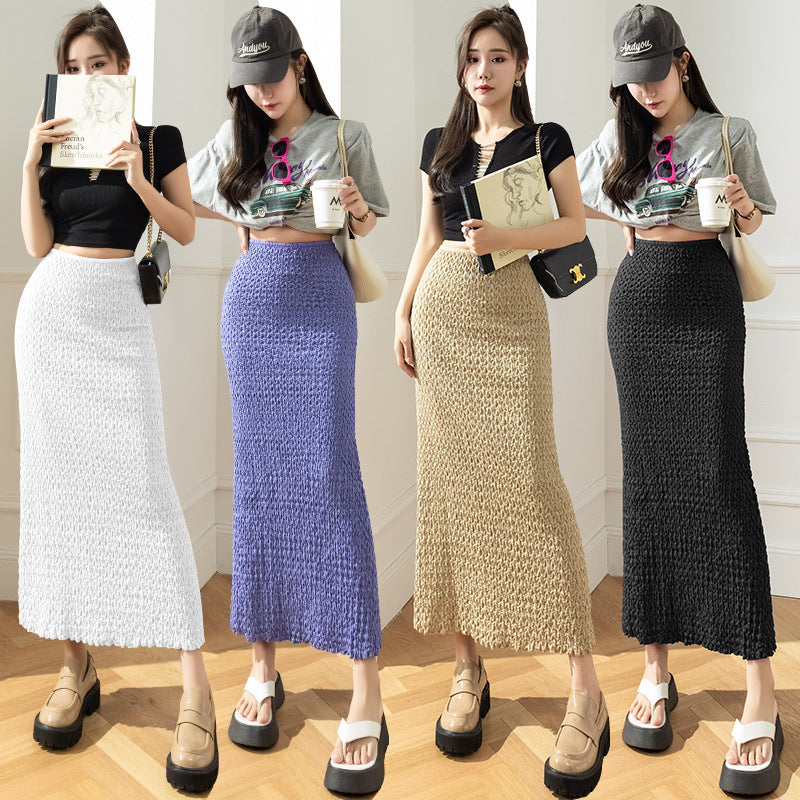High Waist Retro Fish Tail Flattering All-matching Long Draping Skirt
