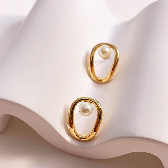 South Korea Springsummer Imitation Pearl Earrings Simple And Compact