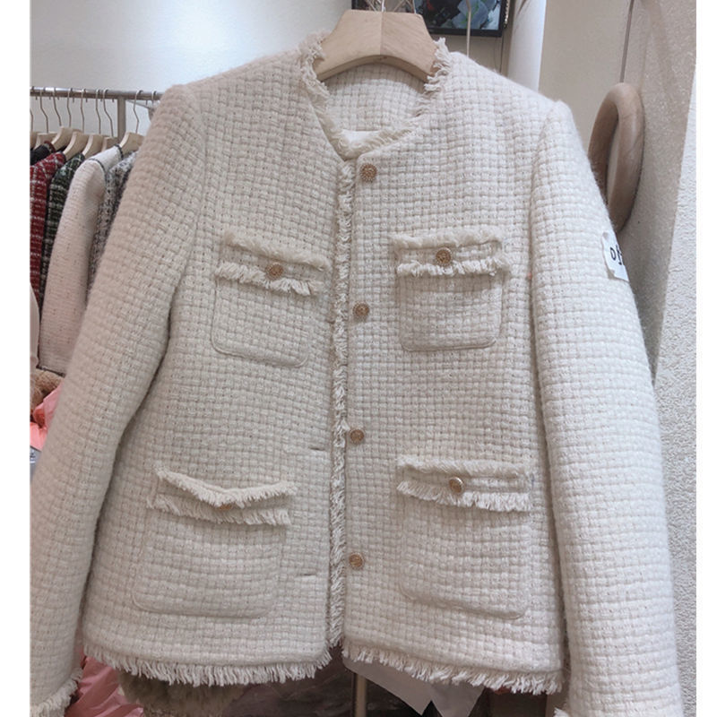 Down Tweed Small Fragrant Short Top