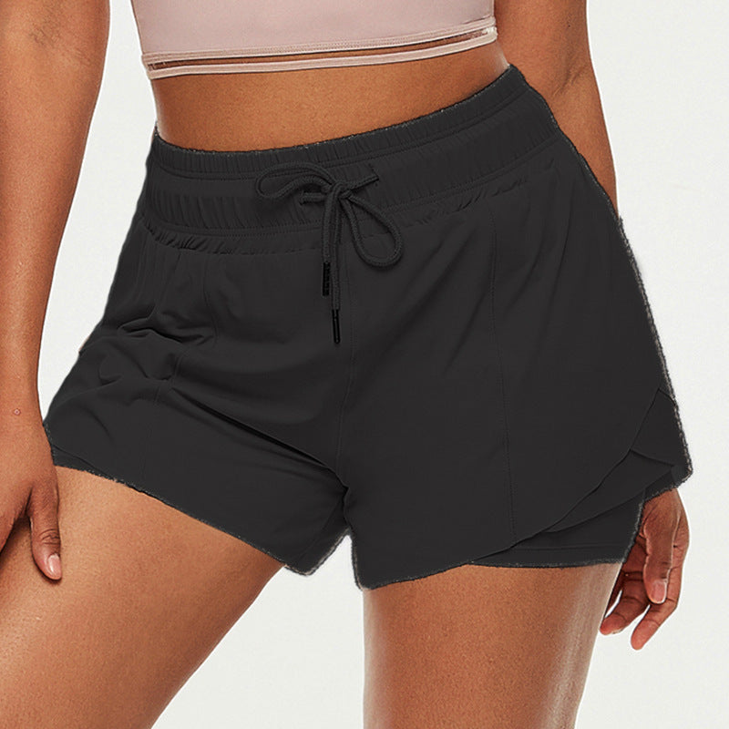 Fake Two-piece Fitness Shorts Anti-empty Running Yoga Shorts