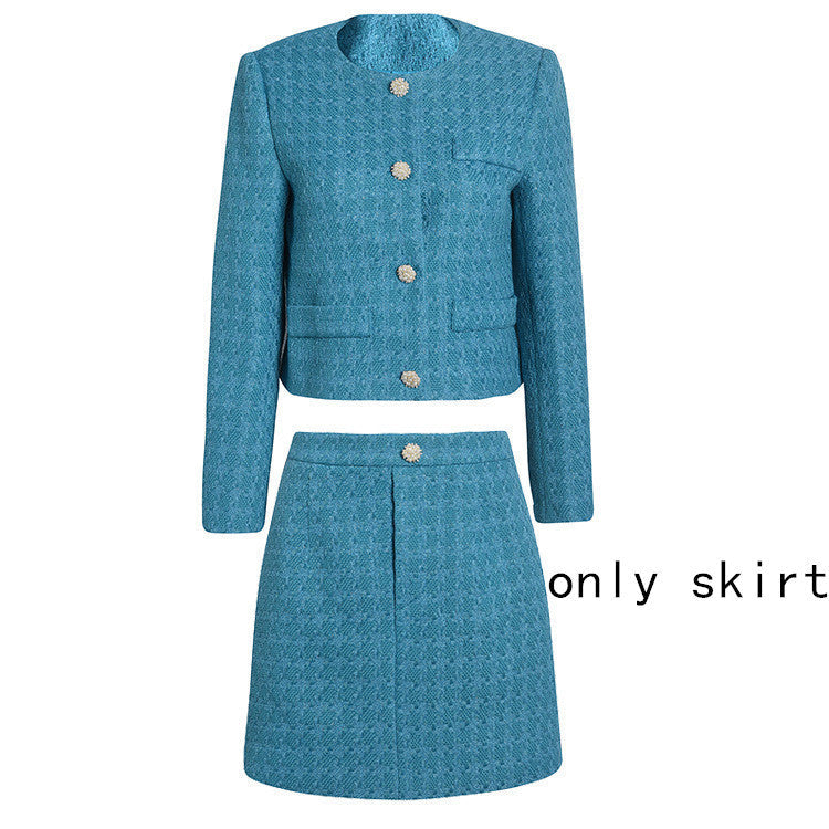 Women's New Tweed Short Coat Skirt