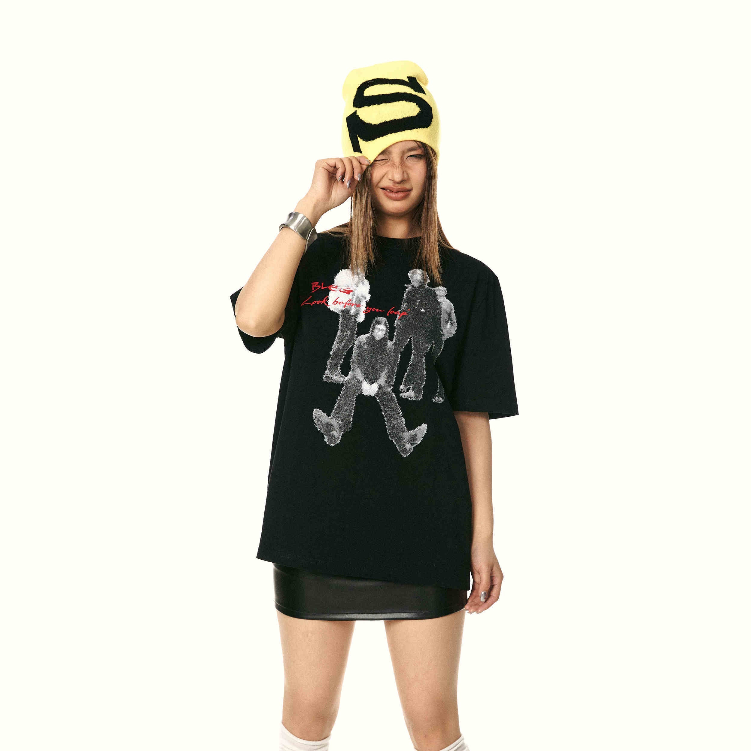 Vintage Printed T-shirt Pure Cotton Couple Short Sleeve