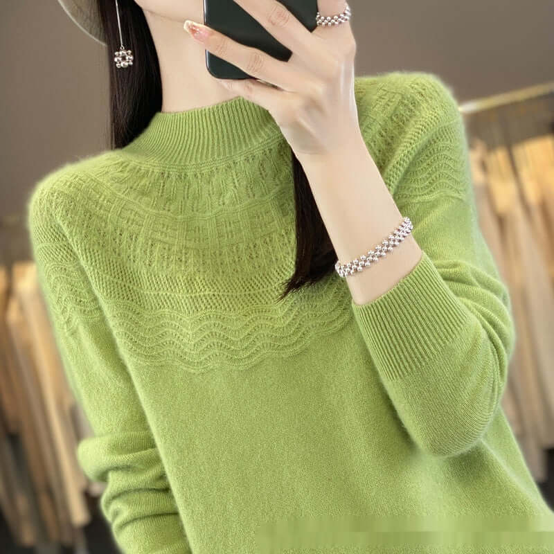Half Turtleneck Slimming Wool Knitted Bottoming Shirt