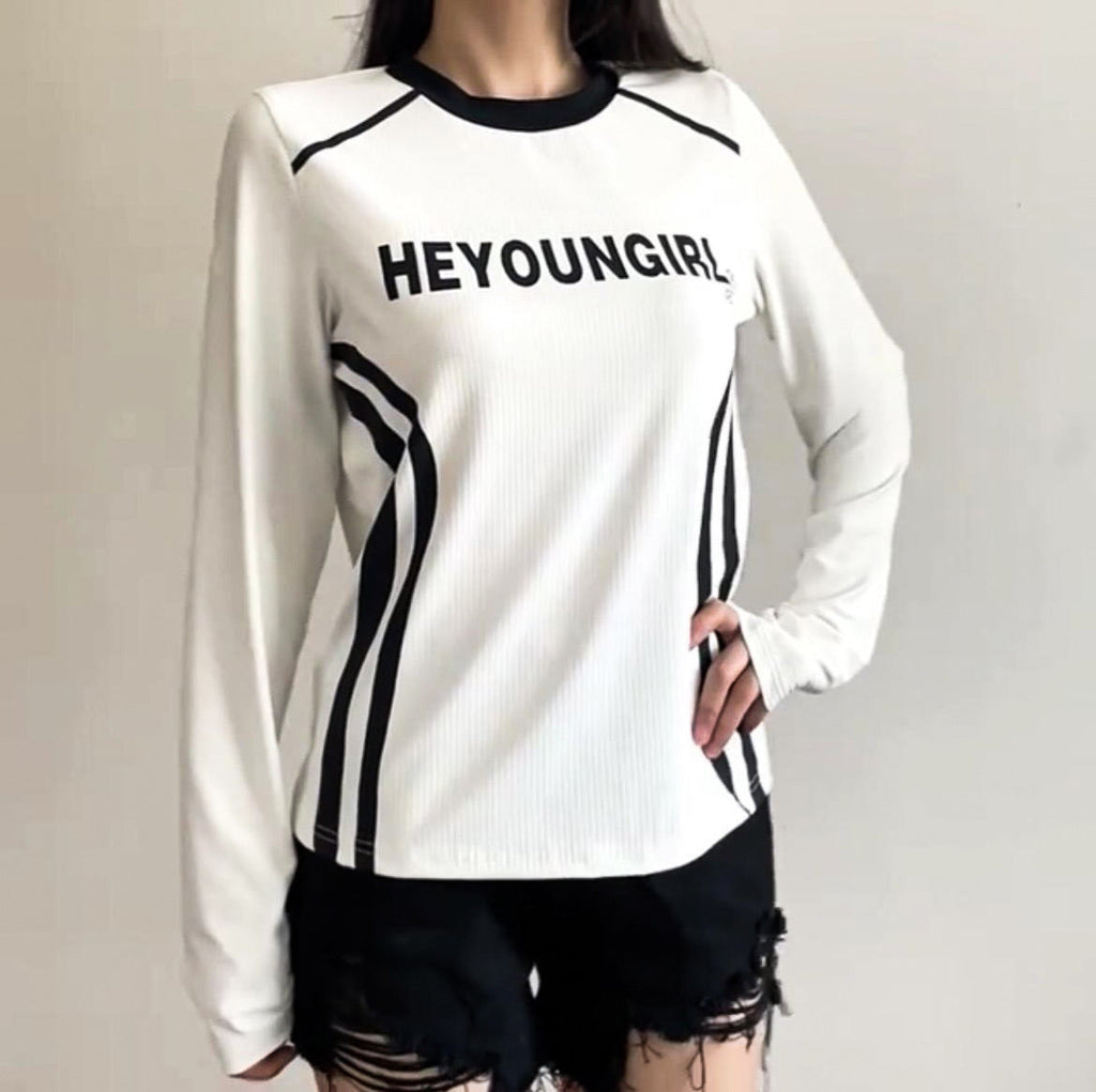 Fashion Tops Women Letter Print Casual Knitted Female Autumn And Winter Loose