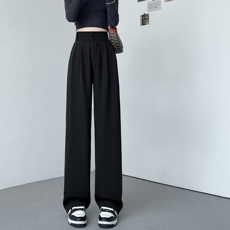High-grade Straight Trend Draping Design Pants