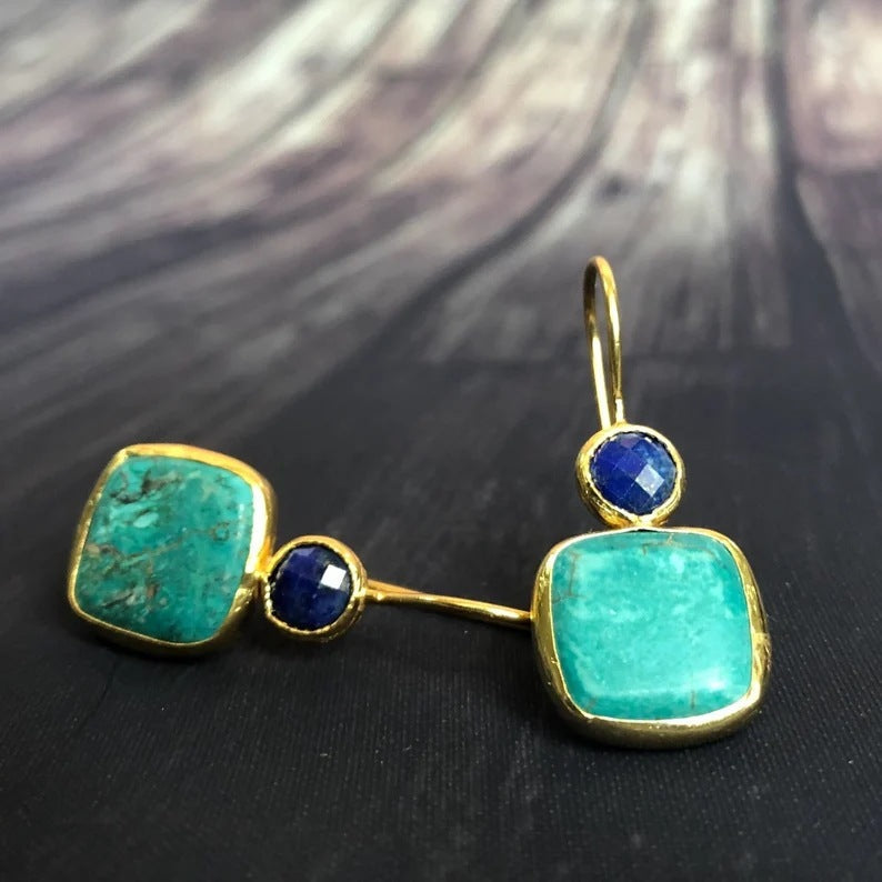 Simple Geometric Square Turquoise Women's Earrings