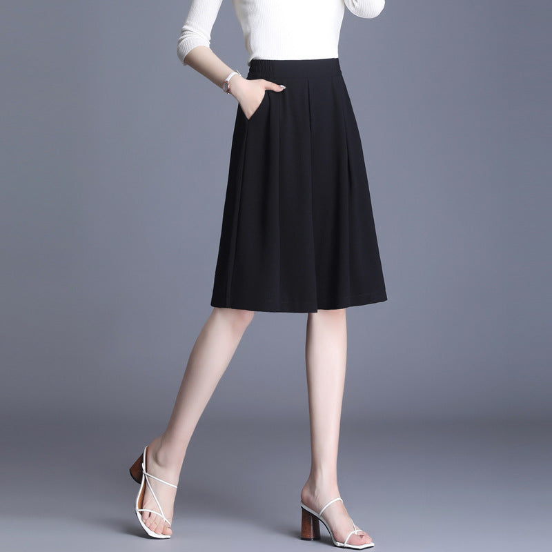 Women's Chiffon High Waist Wide Leg Pants Thin Loose Slimming