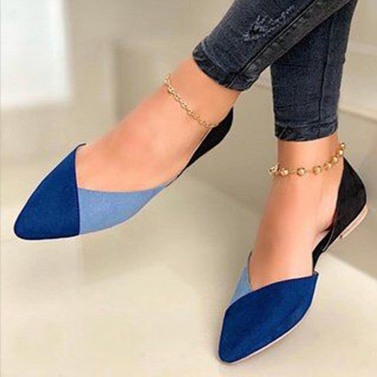 Single Shoes Women's Autumn Pointed Toe Flat Flat Shoes With One Pedal