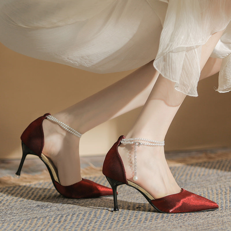 High Heels Stiletto Toe Box Buckle Sandals