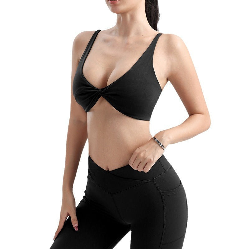 Nude Feel Adjustable Sports Underwear Women's Backless Twisted Chest