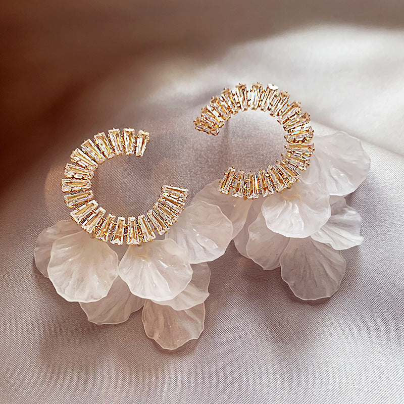 C- Ring Shell Tassel Delicate Earrings Women