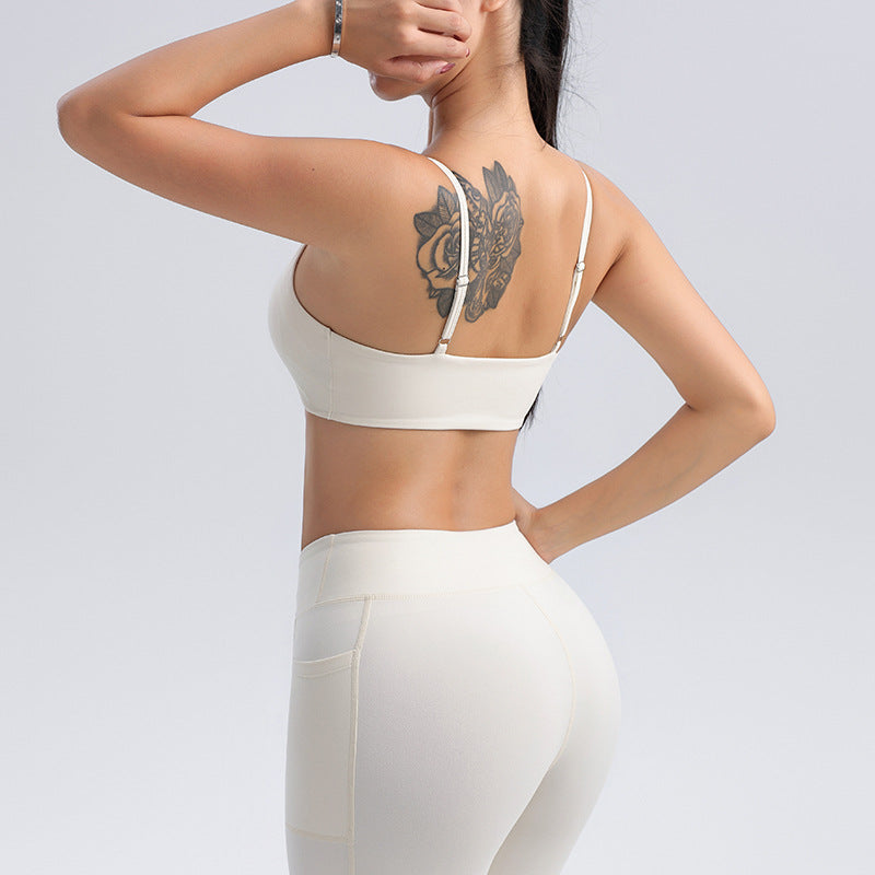 Nude Feel Adjustable Sports Underwear Women's Backless Twisted Chest