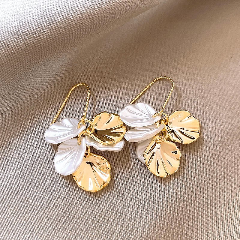 C- Ring Shell Tassel Delicate Earrings Women
