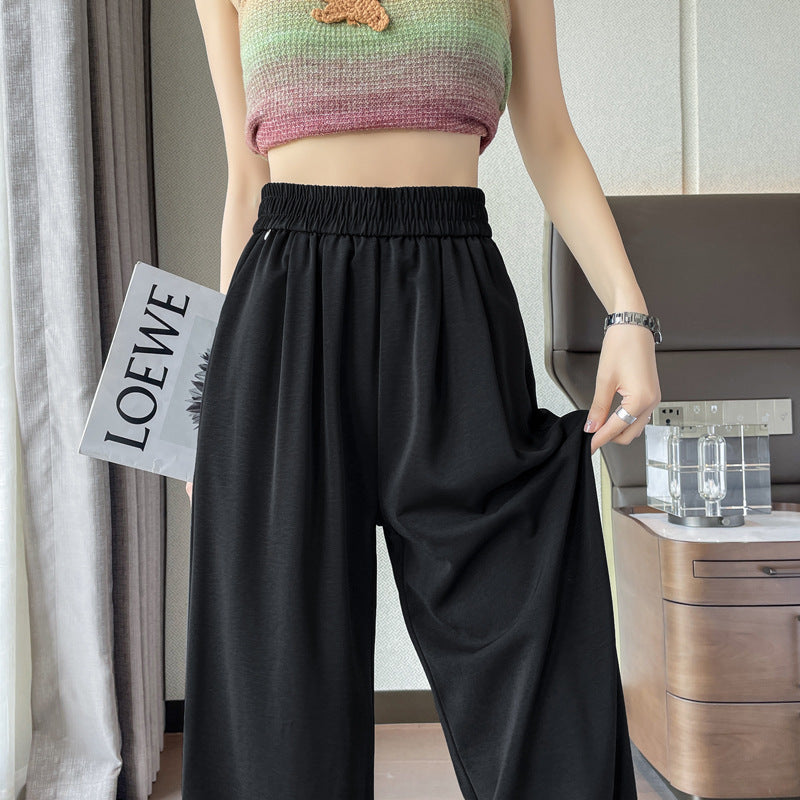 Women's Wide-leg Pants Thin High Waist Drooping Ice Silk Casual Pants