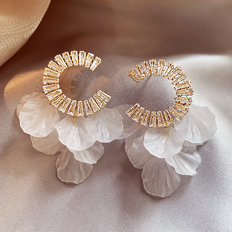C- Ring Shell Tassel Delicate Earrings Women