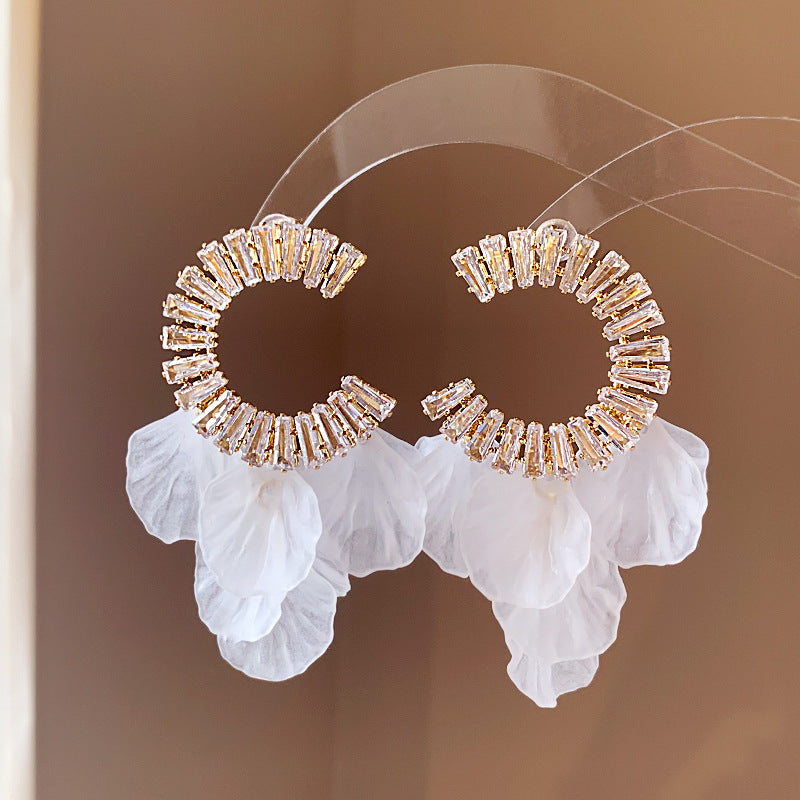 C- Ring Shell Tassel Delicate Earrings Women