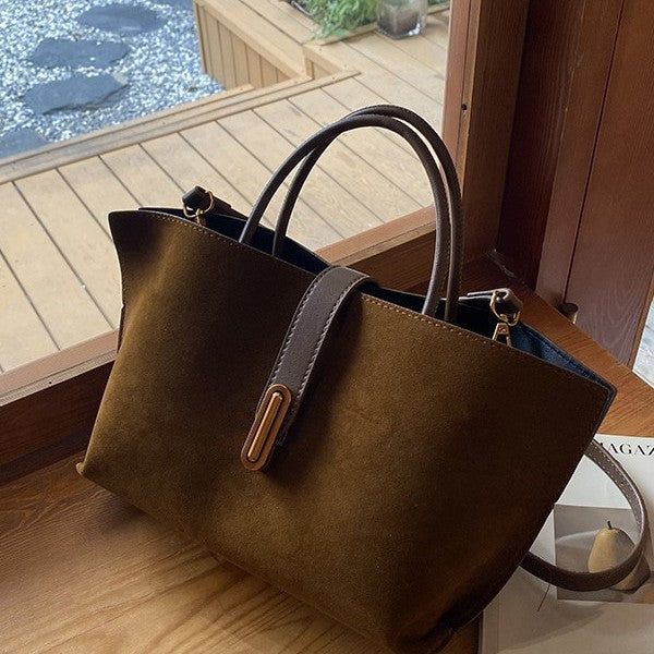 French Retro Portable Bucket Women's Shoulder Bag