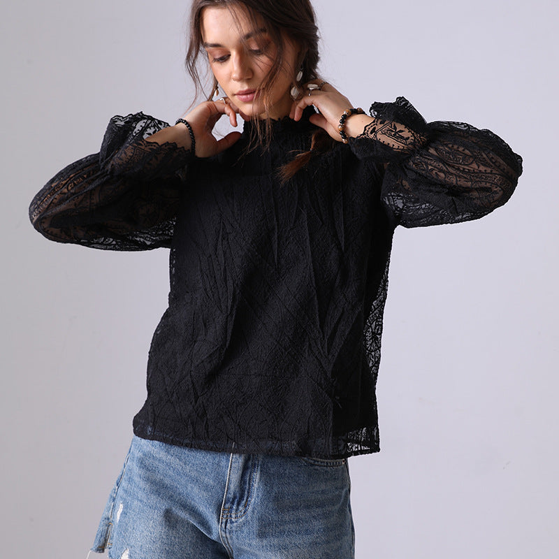 Hollow Embroidered Hollowed Fashion Shirt For Women