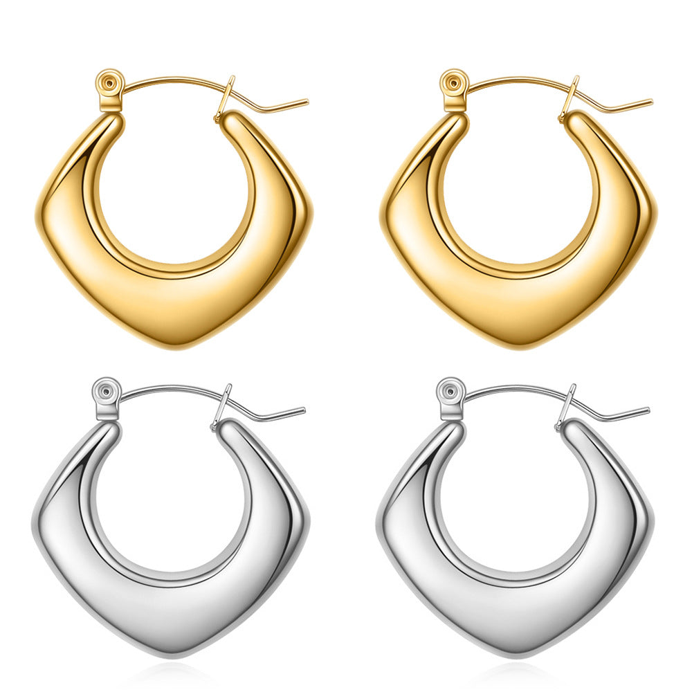 Stainless Steel Square Hollow All-Match 18K Gold