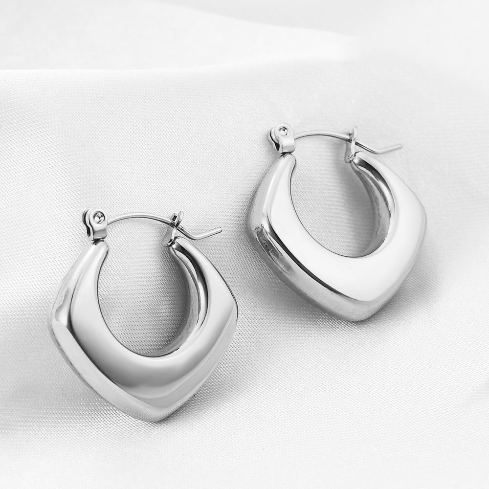 Stainless Steel Square Hollow All-Match 18K Gold