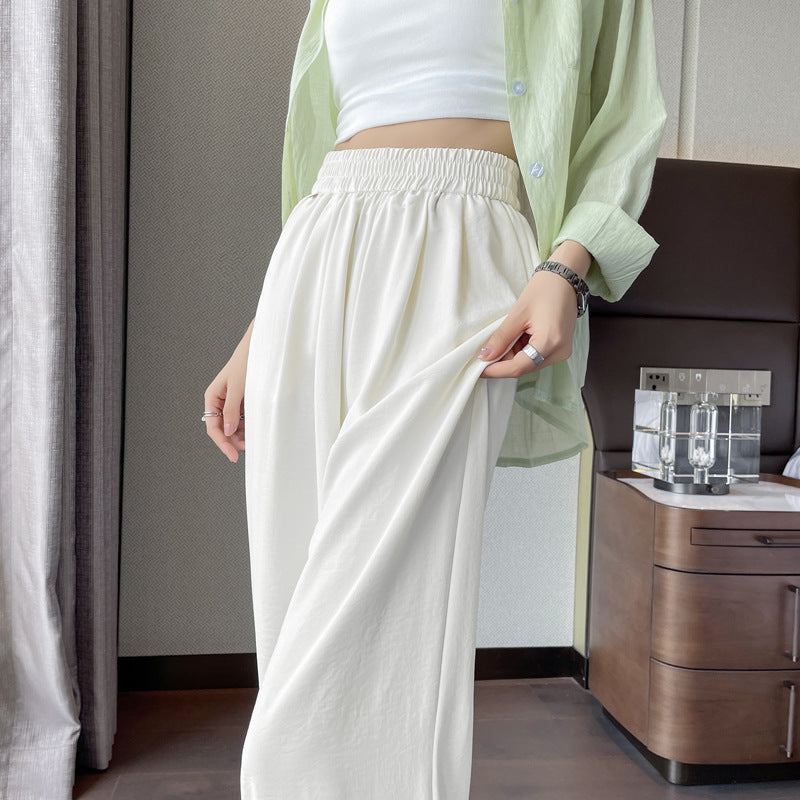 Women's Wide-leg Pants Thin High Waist Drooping Ice Silk Casual Pants