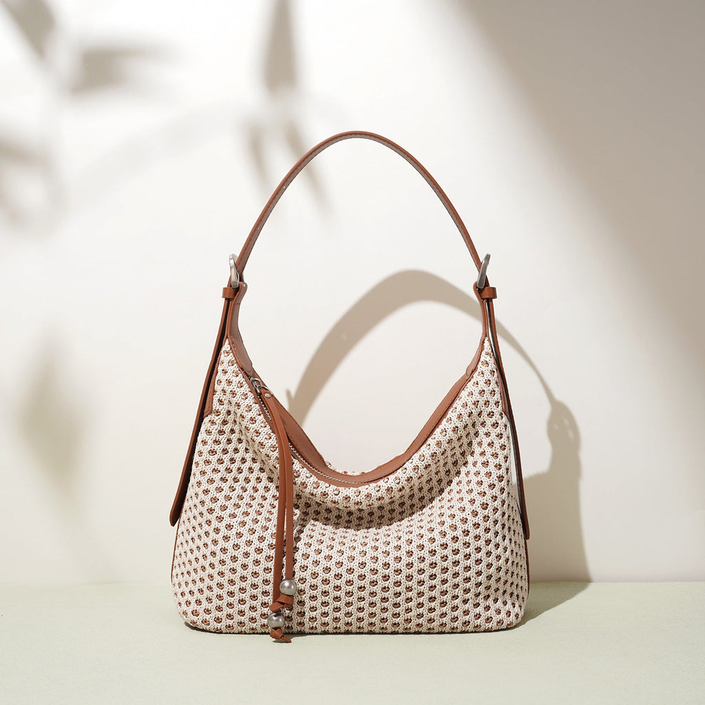 Fashion Retro Straw Woven Dumpling Bag Versatile Large Capacity Shoulder Bag