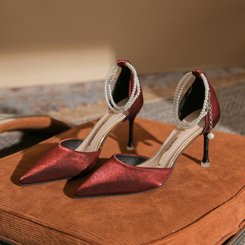 High Heels Stiletto Toe Box Buckle Sandals