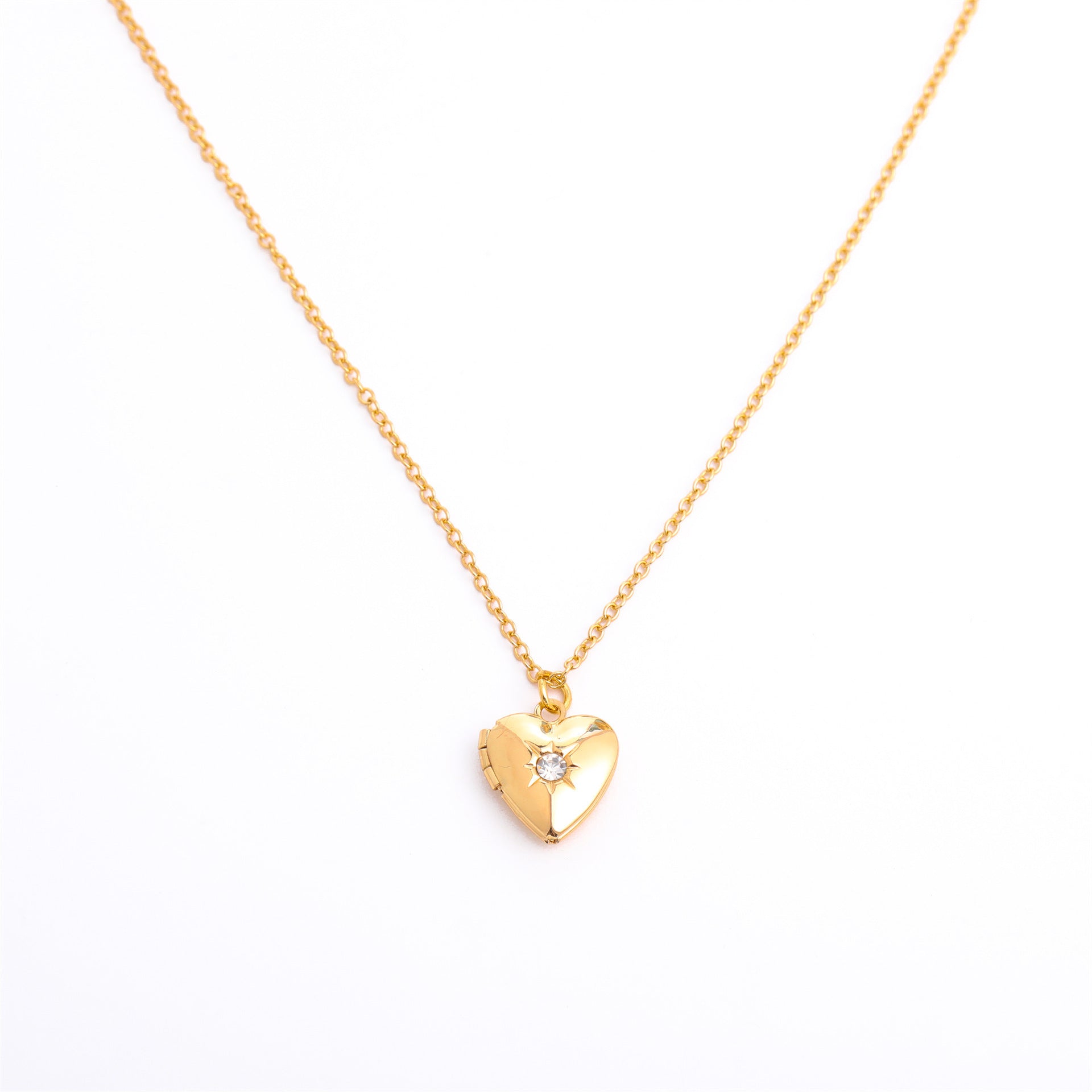 Fashion Love Heart Opening And Closing Album Titanium Steel Necklace