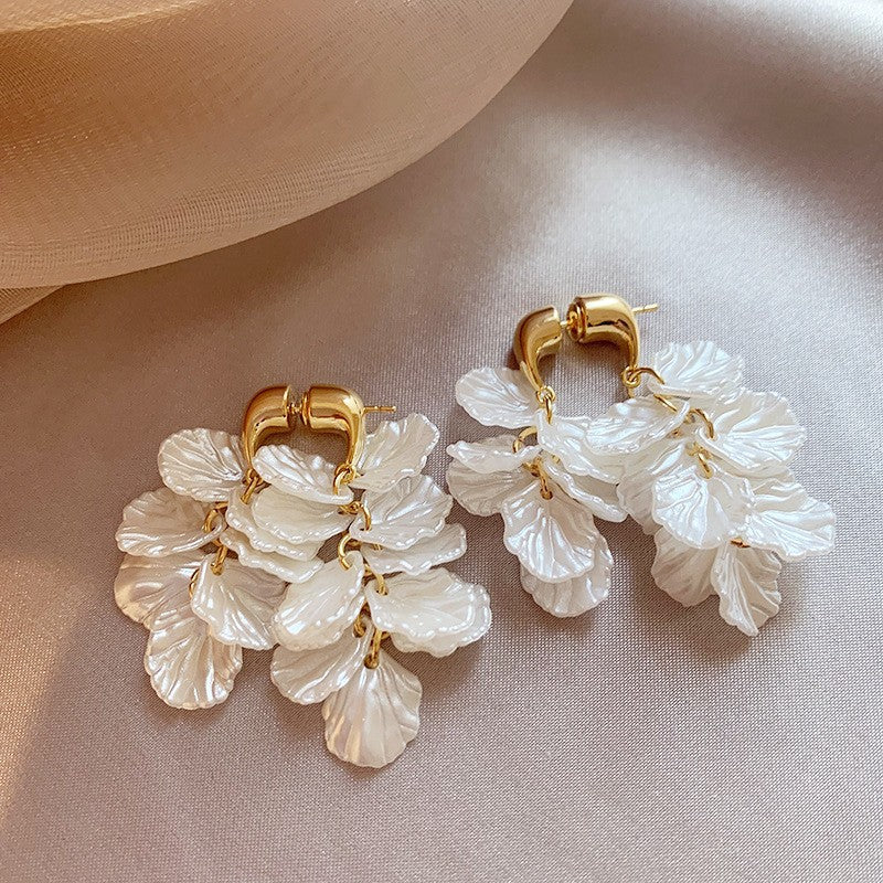 C- Ring Shell Tassel Delicate Earrings Women