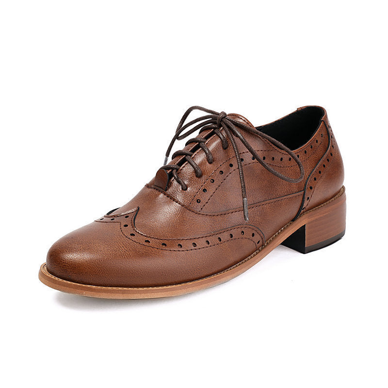 British Retro Oxfords Casual Shoes Lace-up Spring And Autumn Low-top Women