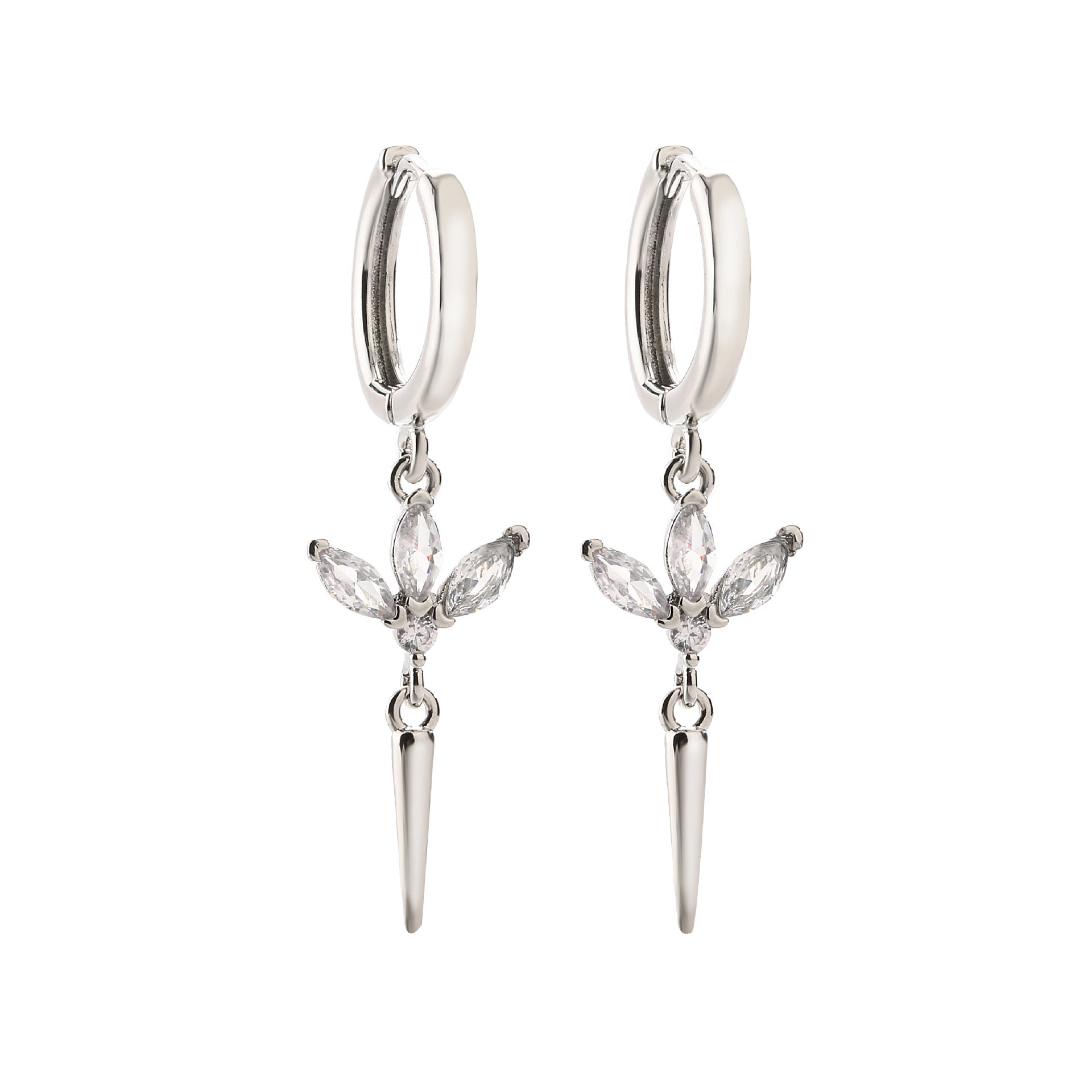 Copper Plating 18K Gold Micro Inlay Colorful Crystals Horse Eye Long Ear Clip