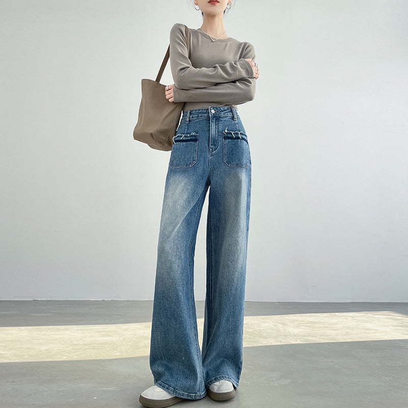 Loose Drooping Slimming Retro High-end Straight Pants