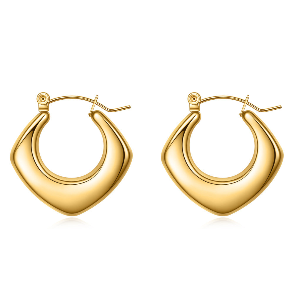 Stainless Steel Square Hollow All-Match 18K Gold