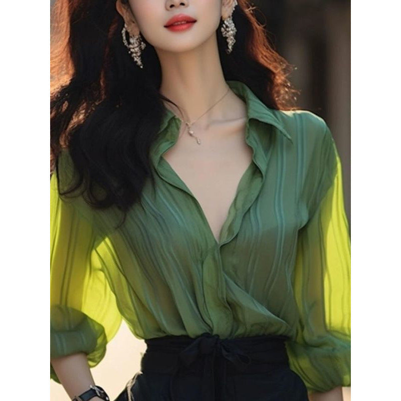 Women's Mint Mambo Style Beautiful Green Sun Protection Shirt