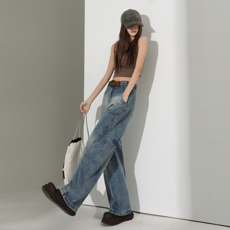 High Waist All-matching Sickle Jeans For Women