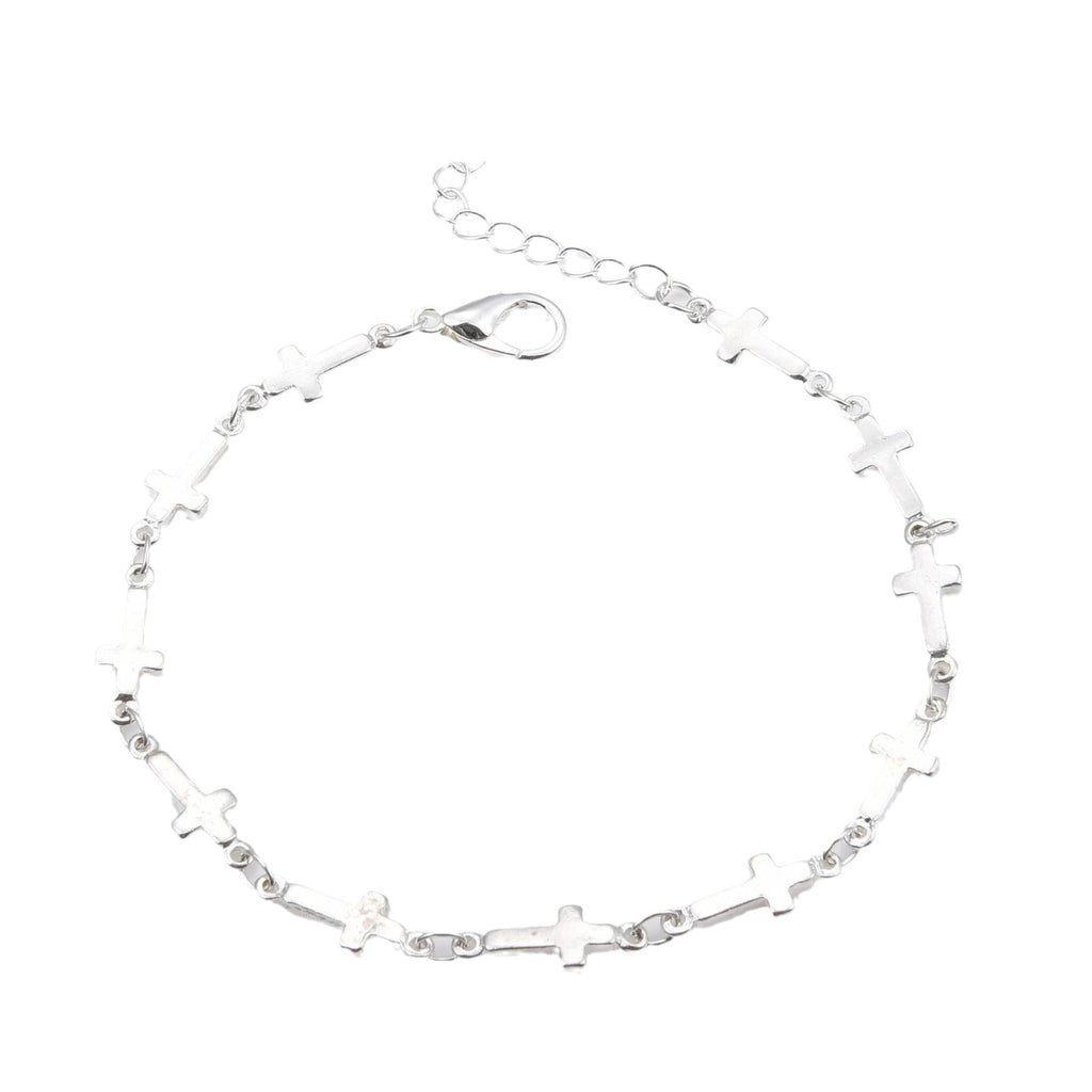 Bohemian Style Metal Cross Chain Bracelet