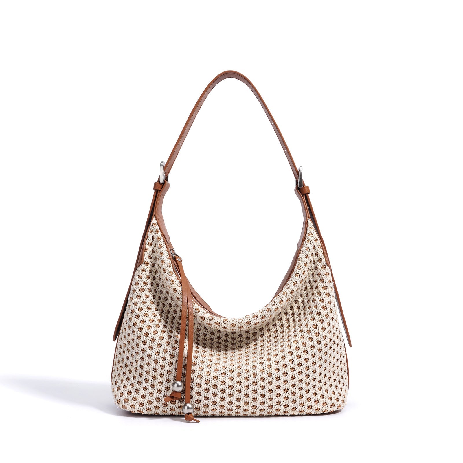 Fashion Retro Straw Woven Dumpling Bag Versatile Large Capacity Shoulder Bag