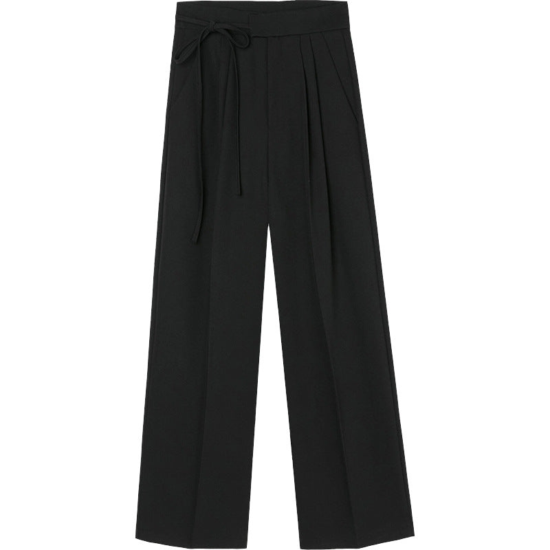 High Waist Drooping New Straight Lace-up Suit Pants For Women