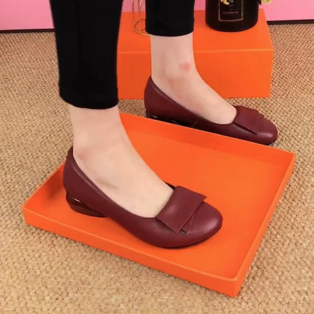 Women's Flat Bottom Leather Fashion Casual Shoes